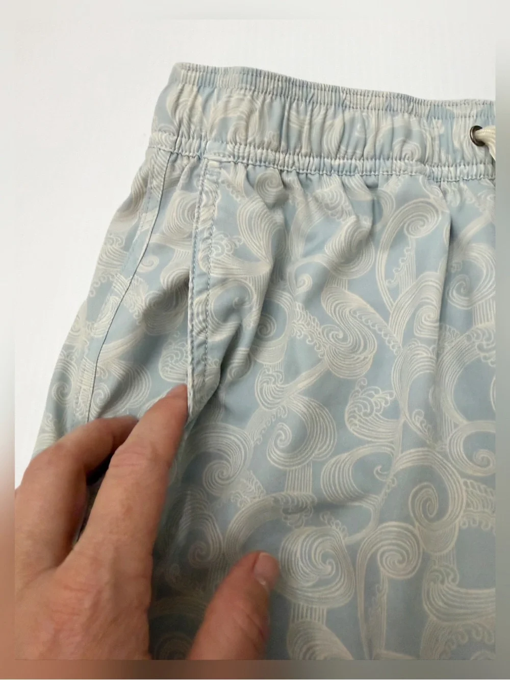 Fair Harbor Light Blue Tidal Wave Swim Short Trunks - M